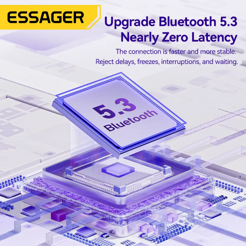 Бездротові навушники ESSAGER (color box) Shining TWS Bluetooth earphones White