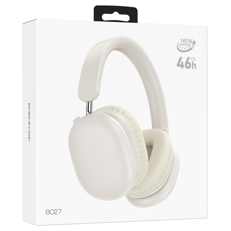 Бездротові накладні навушники BOROFONE BO27 Rhyme BT headphones Milky White