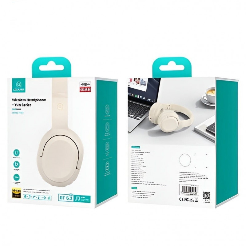 Бездротові накладні навушники Usams USAMS-YG23 Wireless Headphone-Yun Series beige