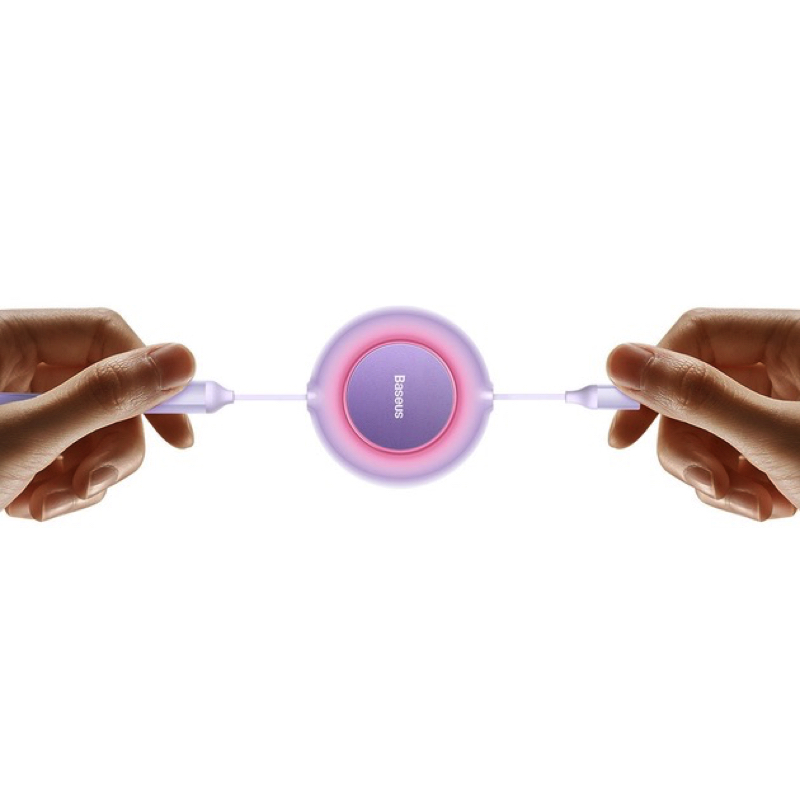 Кабель Baseus Bright Mirror 2 Series Retractable 3-in-1 Fast Charging  Data Cable USB to M+L+C 66W 1.1m Purple