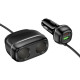 Автомобільний зарядний пристрій HOCO Z59 Rank 48W dual port PD30W+QC3.0 dual cigarette lighter slot car charger Black