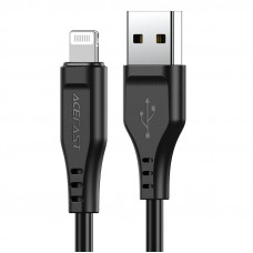Кабель ACEFAST C3-02 USB to iP 2.4A, 1.2m, TPE, TPE connectors, Black