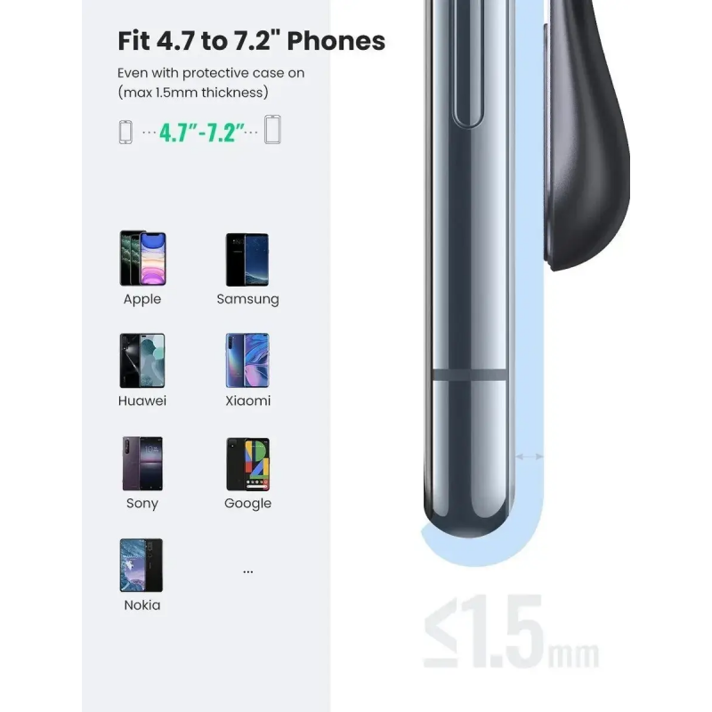 Автотримач для телефона UGREEN LP290 Waterfall Magnetic Phone Holder