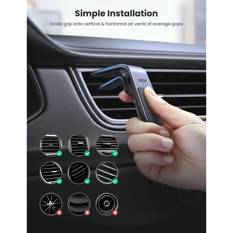 Автотримач для телефона UGREEN LP290 Waterfall Magnetic Phone Holder