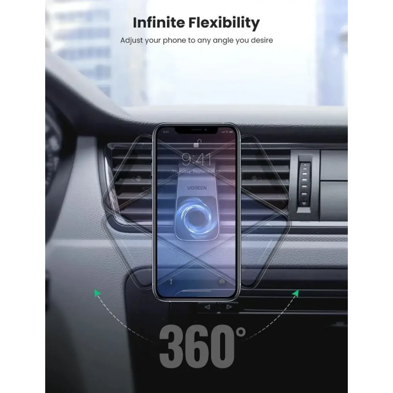 Автотримач для телефона UGREEN LP290 Waterfall Magnetic Phone Holder
