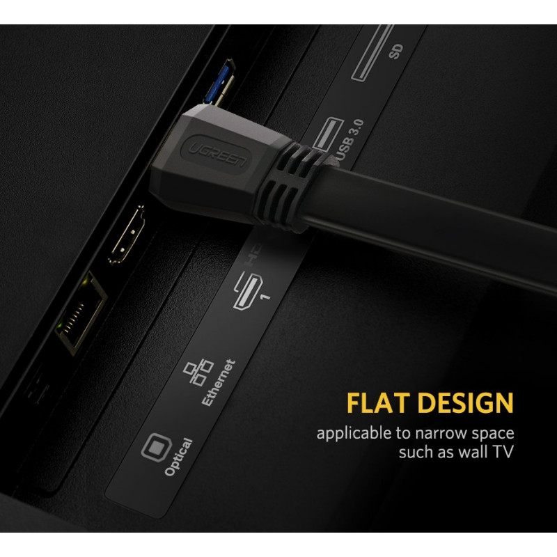 Кабель UGREEN ED015 HDMI Flat Cable 3m (UGR-50820)