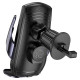 Автотримач для телефона з БЗП HOCO CA202 Plus Enlightener infrared induction wireless charging car holder(air outlet) Black metal gray