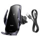 Автотримач для телефона з БЗП HOCO CA202 Plus Enlightener infrared induction wireless charging car holder(air outlet) Black metal gray