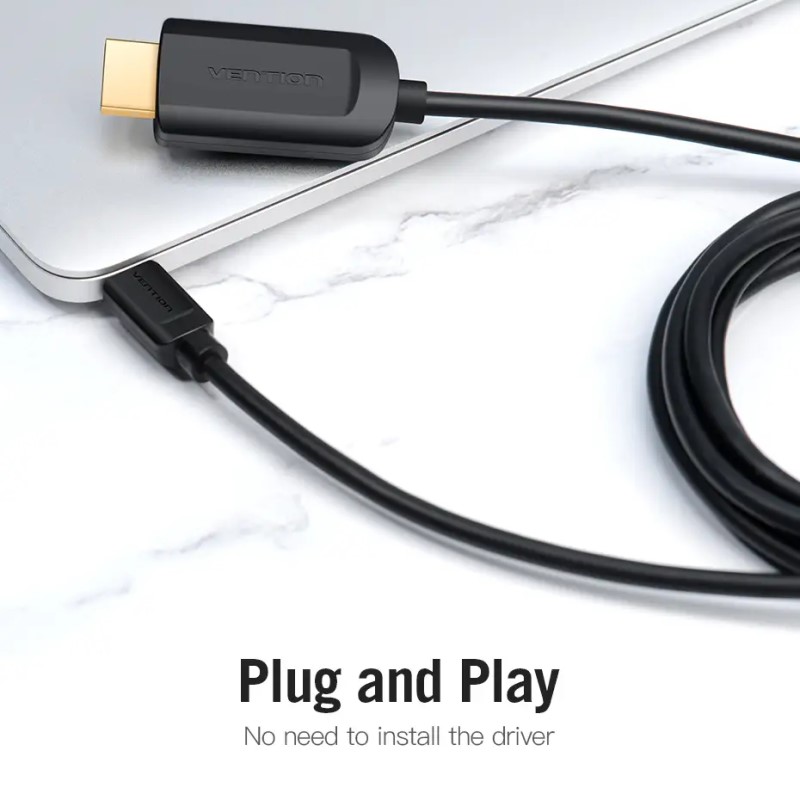 Кабель Vention Type-C to HDMI 4K 30Hz Cable 1.5M Black (CGUBG)