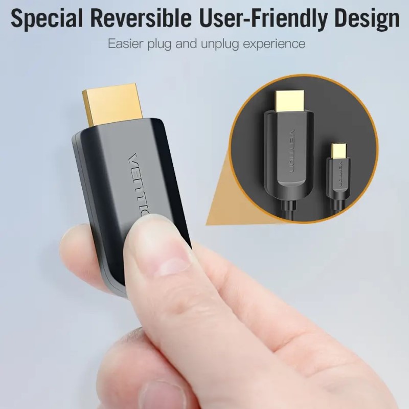Кабель Vention Type-C to HDMI 4K 30Hz Cable 1.5M Black (CGUBG)