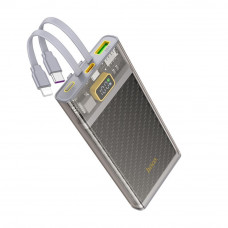 Зовнішній акумулятор HOCO J104 Discovery edition 22.5W fully compatible power bank with cable(10000mAh) Gray