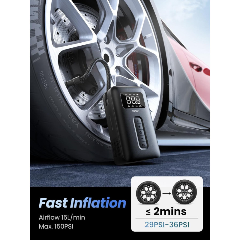 Автомобільний насос UGREEN CD259 Portable Tire Inflator