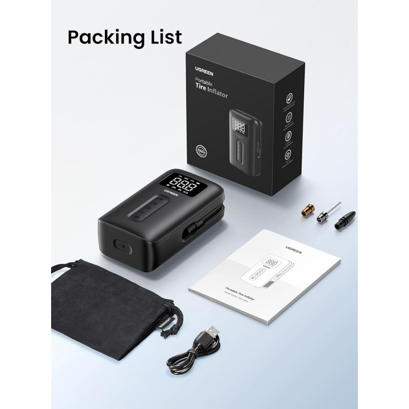 Автомобільний насос UGREEN CD259 Portable Tire Inflator