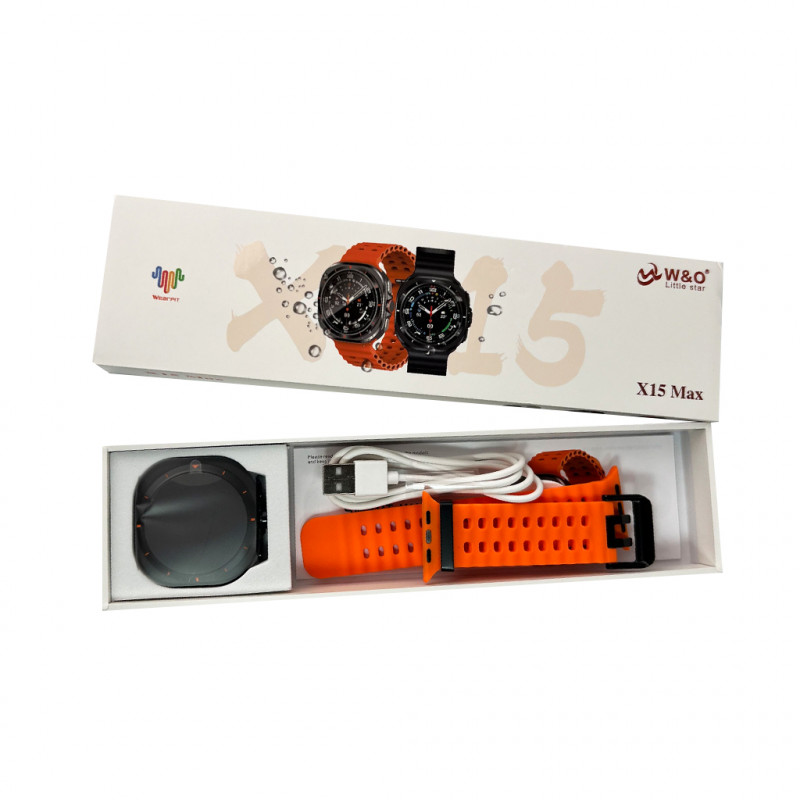 Смарт-годинник W&O X15 Max 38mm. 330 mAh. Amoled+IP67 Orange
