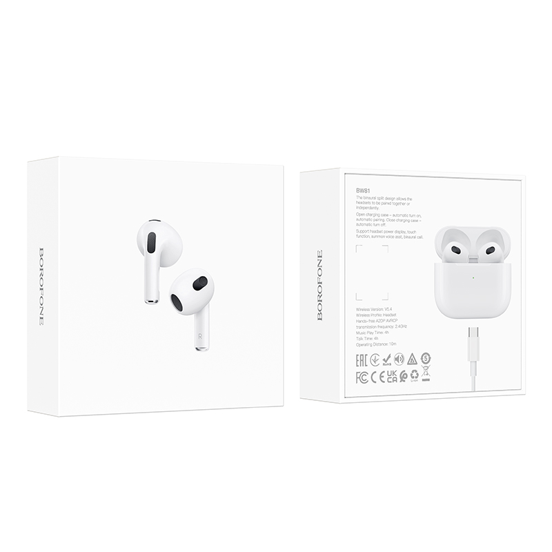 Бездротові навушники BOROFONE BW81 True wireless stereo headset White