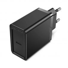 Мережевий зарядний пристрій Vention 1-port USB-C Wall Charger(20W) EU-Plug Black (FADB0-EU)