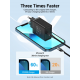 Мережевий зарядний пристрій Vention 1-port USB-C Wall Charger(20W) EU-Plug Black (FADB0-EU)