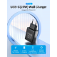 Мережевий зарядний пристрій Vention 1-port USB-C Wall Charger(20W) EU-Plug Black (FADB0-EU)