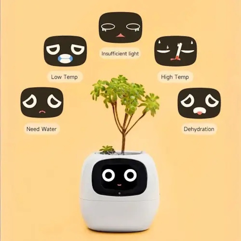 Інтерактивний розумний горщик для рослин Ivy Smart Planter Tuya AI, Pink