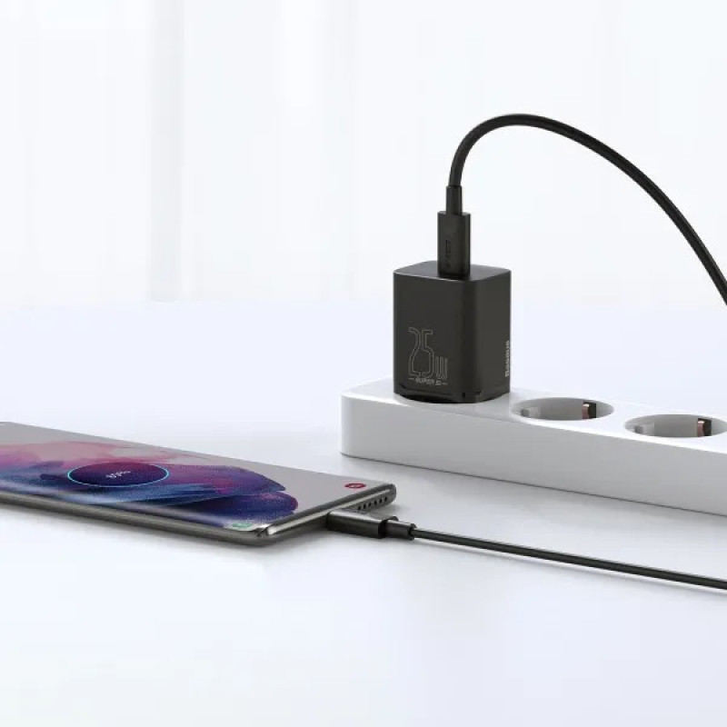 Мережевий зарядний пристрій Baseus Super Si Quick Charger 1C 25W EU Black