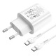 Мережевий зарядний пристрій з кабелем HOCO N22 Jetta PD25W charger set(Type-C to Type-C)(EU) White