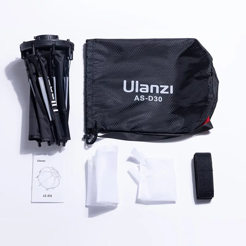 Софтбокс Ulanzi 30cm Octagonal Softbox with Mini Bowens Mount and Grid (UV-L083GBB1 AS-D30)