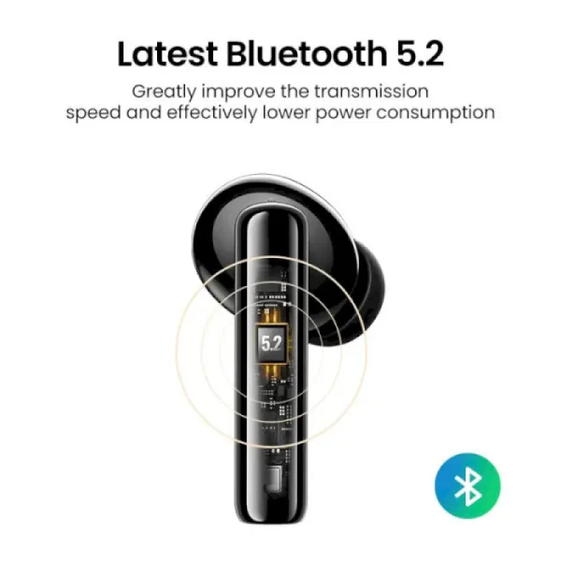 Бездротові навушники UGREEN WS106 HiTune T3 Active Noise-Cancelling Wireless Earbuds, IPX5, Black(UGR-90401)