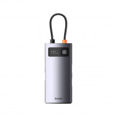 USB-хаб Baseus Metal Gleam Series 4-in-1 Multifunctional Type-C HUB Docking Station Gray （Type-C to USB3.0*3+RJ45*1）