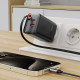 Мережевий зарядний пристрій з кабелем ACEFAST A111 PD67W GaN charger(2*USB-C+USB-A) with retractable cable Black