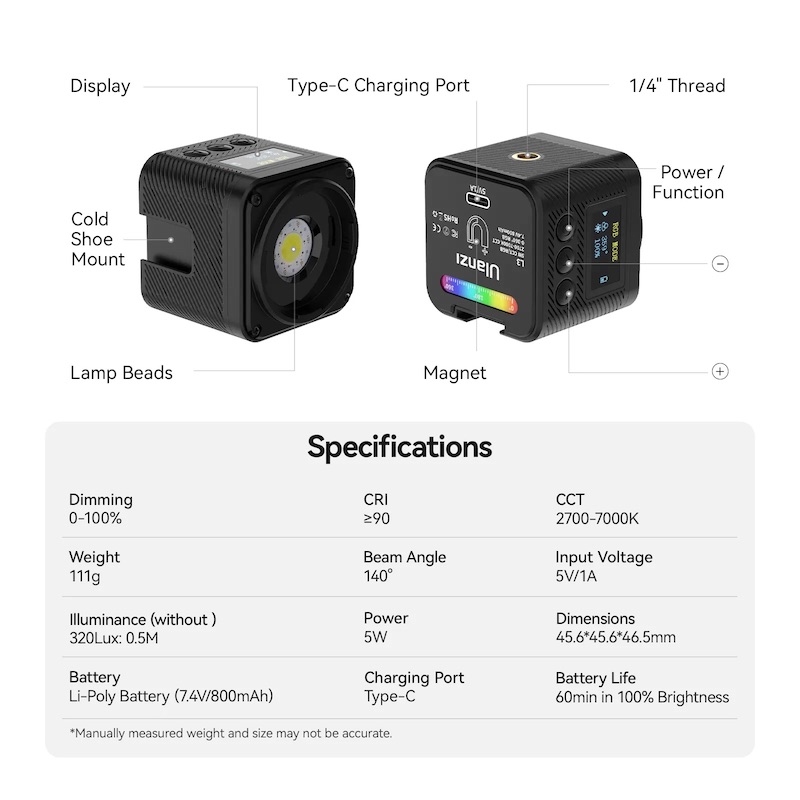 Відеосвітло Ulanzi Vijim L3 RGB COB Fill Light (UV-L052GBB1 L3 RGB)
