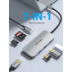 USB-хаб Vention USB-C to HDMI/USB 3.0x3/SD/TF/PD Docking Station Gray 0.15M Aluminum Alloy Type