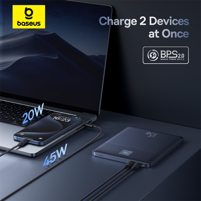 Зовнішній акумулятор Baseus Blade2 Fast-Charging Power Bank with Digital Display Intelligent Edition 12000mAh 65W Mariana Blue  (with Baseus Mini Whit