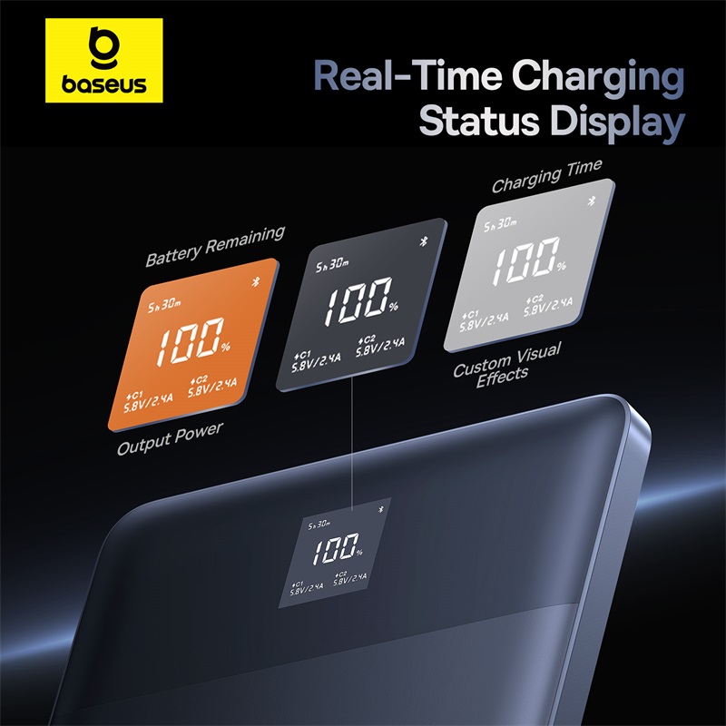 Зовнішній акумулятор Baseus Blade2 Fast-Charging Power Bank with Digital Display Intelligent Edition 12000mAh 65W Mariana Blue  (with Baseus Mini Whit
