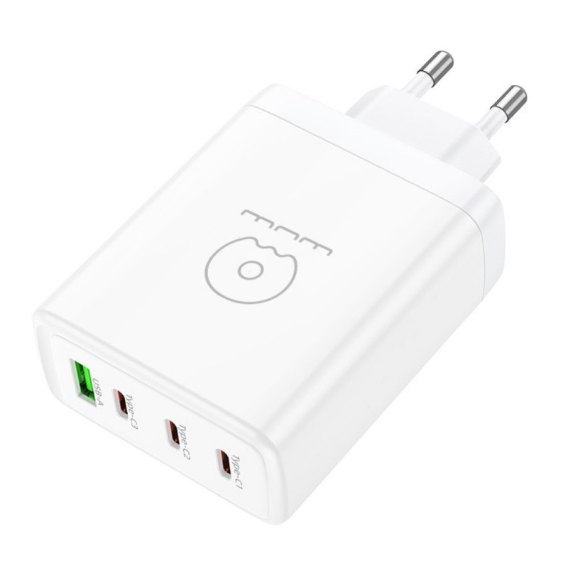 Мережевий зарядний пристрій WUW-C158 1USB 3Type-C + USB A PD100W white