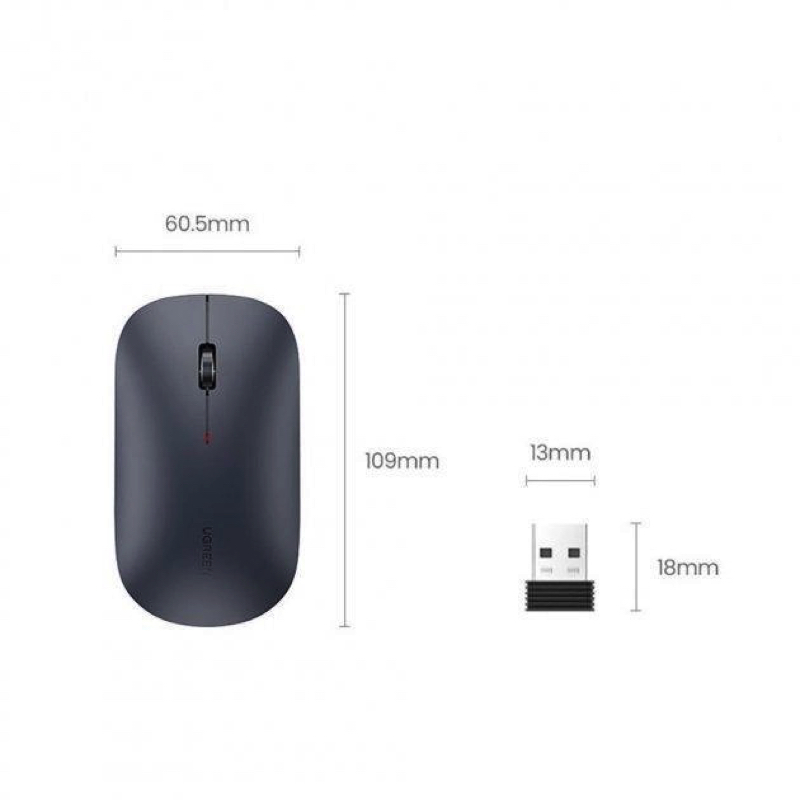 Маніпулятор миша UGREEN MU001 Portable Wireless Mouse  (Black)