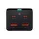 Мережевий зарядний пристрій Baseus GaN3 Pro Desktop Powerstrip AC+2U+2C 100W EU Black (With Mini White Cable Type-C to Type-C 100W(20V/5A) 1m Black）