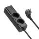 Мережевий подовжувач HOCO NS10 Wisdom 2-position (PD67W/3C1A) desktop socket (EU/GER) Black