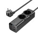 Мережевий подовжувач HOCO NS10 Wisdom 2-position (PD67W/3C1A) desktop socket (EU/GER) Black