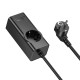 Мережевий подовжувач HOCO NS9 Wisdom 1-position (PD67W/3C1A) desktop socket (EU/GER) Black