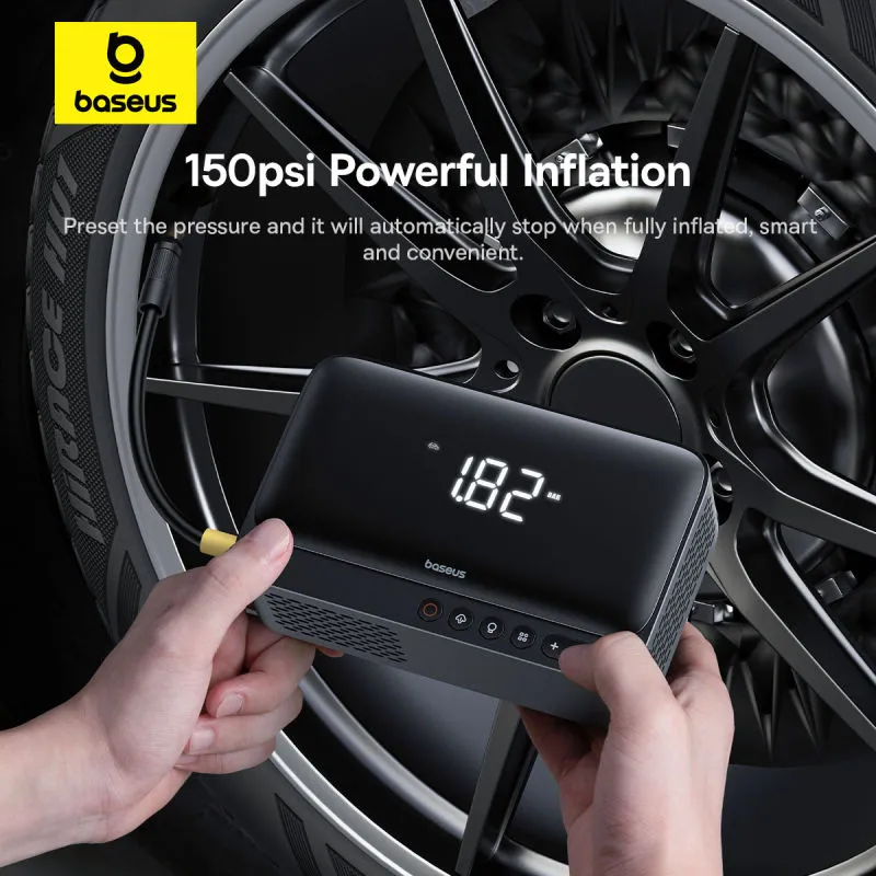 Автомобільний пуско-зарядний пристрій з насосом Baseus Super Energy Series 4-in-1 Car Jump Starter 600A Cluster Black