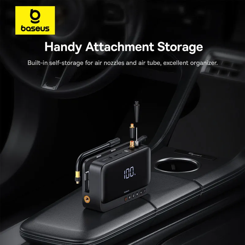 Автомобільний пуско-зарядний пристрій з насосом Baseus Super Energy Series 4-in-1 Car Jump Starter 600A Cluster Black