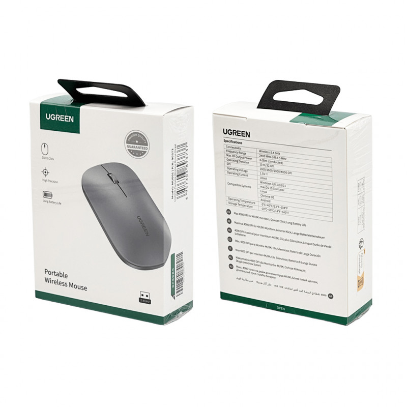 Маніпулятор миша UGREEN Portable Wireless Mouse (Gray)