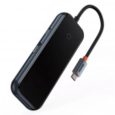 USB-хаб Baseus AcmeJoy 5-Port Type-C HUB Adapter（Type-C to USB3.0*2+USB2.0*1+Type-C PD&Data *1+RJ45*1）Dark Gray