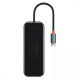 USB-хаб Baseus AcmeJoy 5-Port Type-C HUB Adapter（Type-C to USB3.0*2+USB2.0*1+Type-C PD&Data *1+RJ45*1）Dark Gray