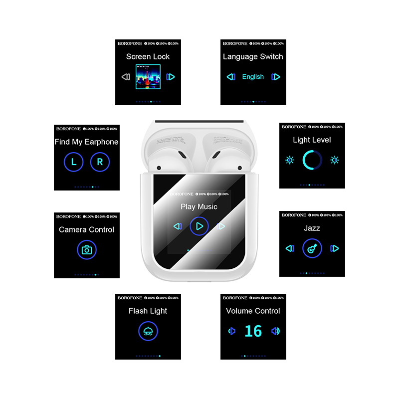 Бездротові навушники BOROFONE BW86 Brocade true wireless BT headset with touch screen White