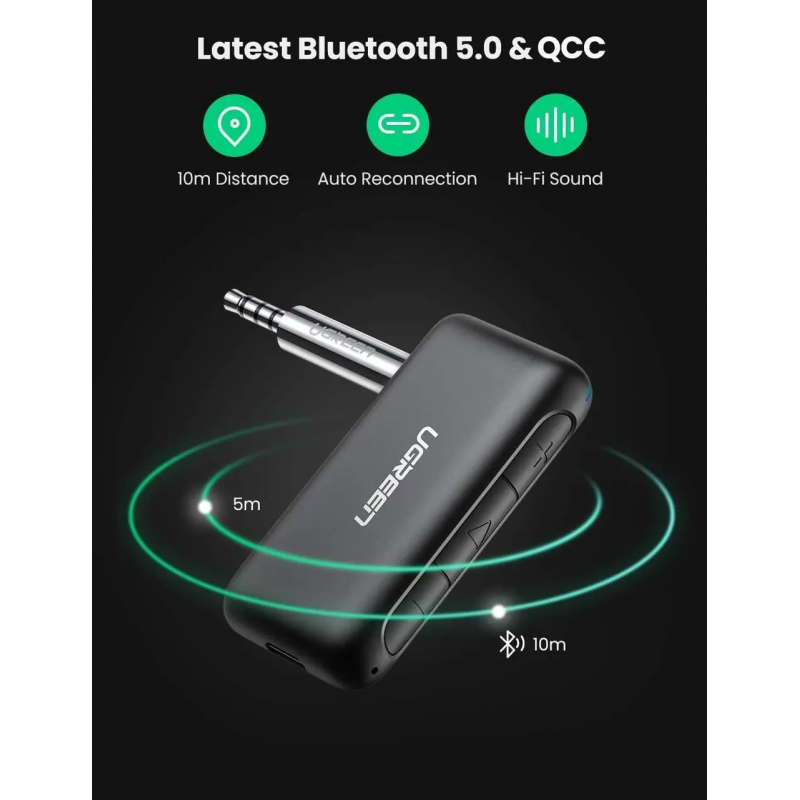 Bluetooth-ресивер UGREEN CM276 Bluetooth 5.0 Receiver Audio Adapter