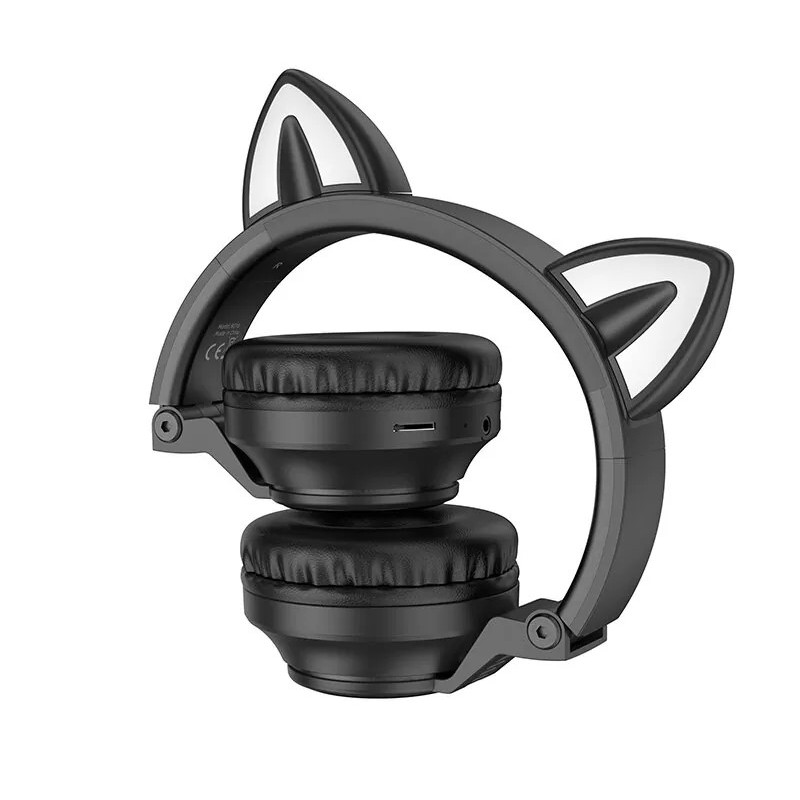 Бездротові накладні навушники BOROFONE BO18 Cat ear BT headphones Black