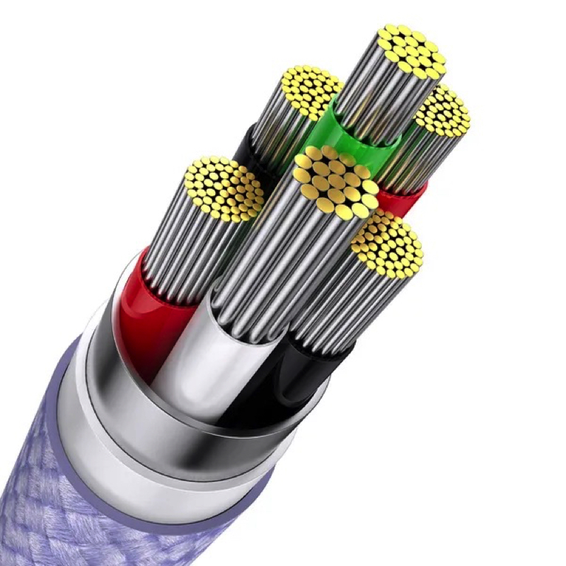 Cable Baseus Flash Series Ⅱ One-for-three Fast Charging Data Cable USB to M+L+C 66W 1.2m Purple