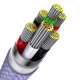 Cable Baseus Flash Series Ⅱ One-for-three Fast Charging Data Cable USB to M+L+C 66W 1.2m Purple
