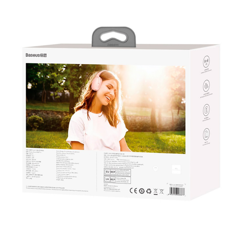 Бездротові накладні навушники Baseus Encok Wireless headphone D02 Pro Pink